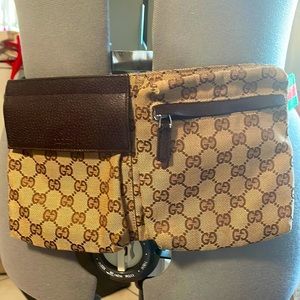 Gucci GG Canvas Double Pocket Belt Bag